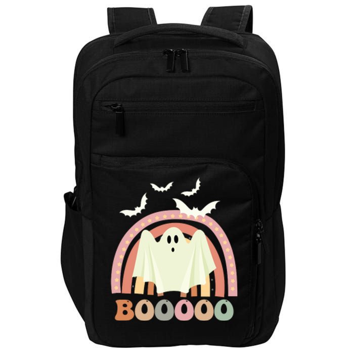 Funny Halloween Cute Ghost Retro Rainbow Spooky Impact Tech Backpack