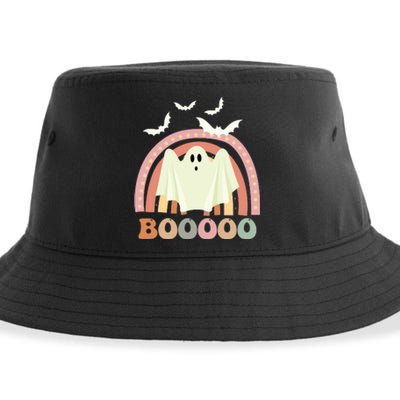 Funny Halloween Cute Ghost Retro Rainbow Spooky Sustainable Bucket Hat