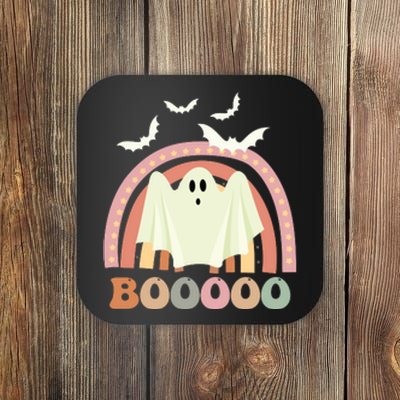 Funny Halloween Cute Ghost Retro Rainbow Spooky Coaster