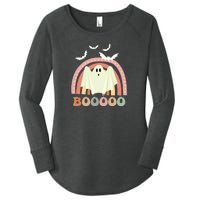 Funny Halloween Cute Ghost Retro Rainbow Spooky Women's Perfect Tri Tunic Long Sleeve Shirt