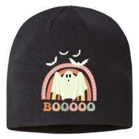 Funny Halloween Cute Ghost Retro Rainbow Spooky Sustainable Beanie