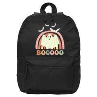 Funny Halloween Cute Ghost Retro Rainbow Spooky 16 in Basic Backpack