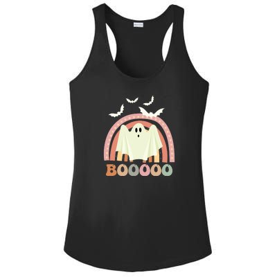 Funny Halloween Cute Ghost Retro Rainbow Spooky Ladies PosiCharge Competitor Racerback Tank