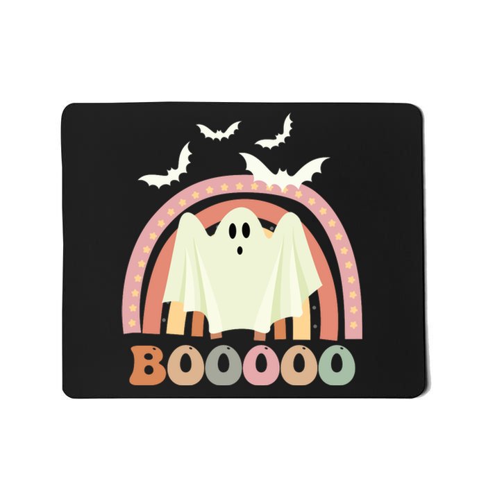 Funny Halloween Cute Ghost Retro Rainbow Spooky Mousepad