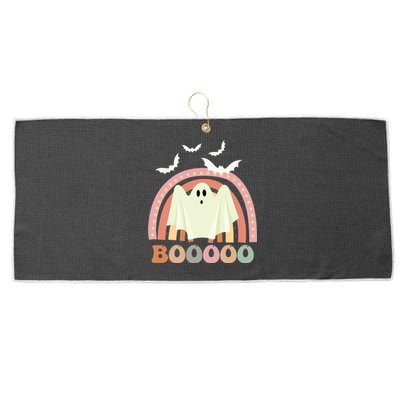 Funny Halloween Cute Ghost Retro Rainbow Spooky Large Microfiber Waffle Golf Towel