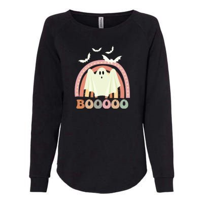 Funny Halloween Cute Ghost Retro Rainbow Spooky Womens California Wash Sweatshirt