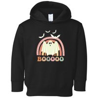 Funny Halloween Cute Ghost Retro Rainbow Spooky Toddler Hoodie