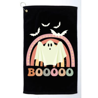 Funny Halloween Cute Ghost Retro Rainbow Spooky Platinum Collection Golf Towel