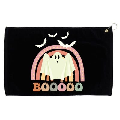 Funny Halloween Cute Ghost Retro Rainbow Spooky Grommeted Golf Towel