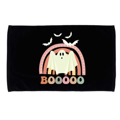 Funny Halloween Cute Ghost Retro Rainbow Spooky Microfiber Hand Towel