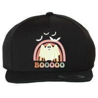 Funny Halloween Cute Ghost Retro Rainbow Spooky Wool Snapback Cap