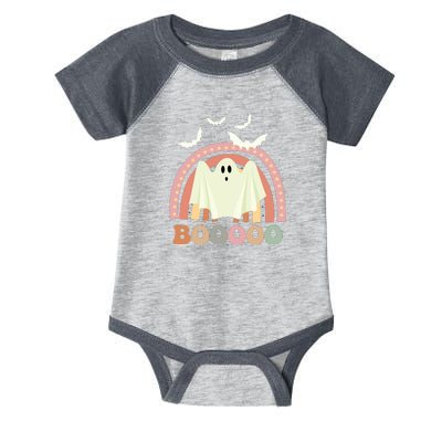 Funny Halloween Cute Ghost Retro Rainbow Spooky Infant Baby Jersey Bodysuit