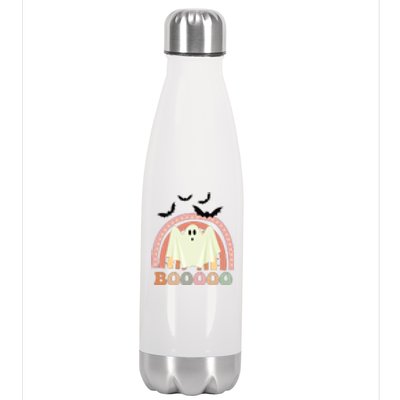 Funny Halloween Cute Ghost Retro Rainbow Spooky Stainless Steel Insulated Water Bottle