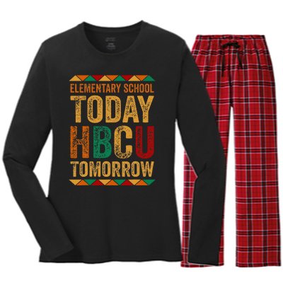 Future Hbcu College Elementary School Today Hbcu Tomorrow Women's Long Sleeve Flannel Pajama Set 