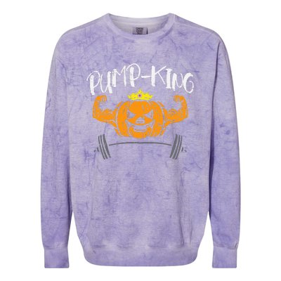 Funny Halloween Costume for Gym Lovers PumpKing Weightlifting Colorblast Crewneck Sweatshirt