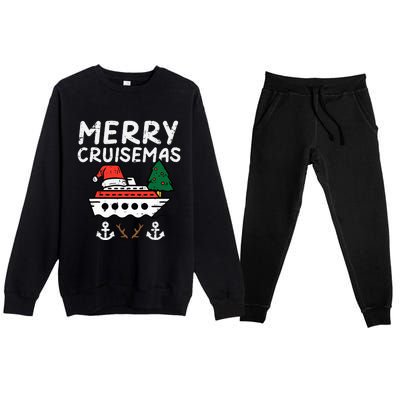 Festive Holiday Cruise Celebration for the Whole Family Premium Crewneck Sweatsuit Set