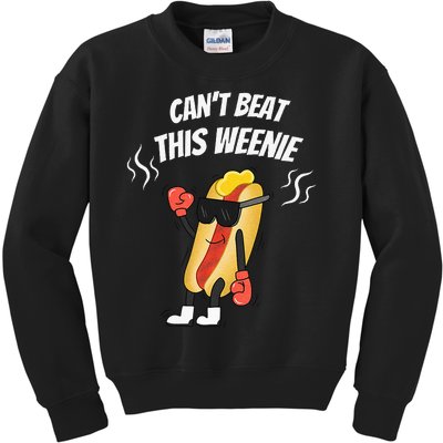 Funny Hotdog Can’t Beat This Weenie Boxer Mullet Cool BBQ Kids Sweatshirt