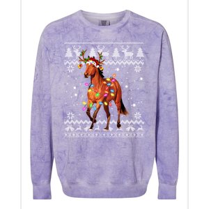 Funny Horse Christmas Gift For Lovers Colorblast Crewneck Sweatshirt