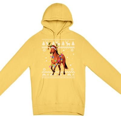 Funny Horse Christmas Gift For Lovers Premium Pullover Hoodie