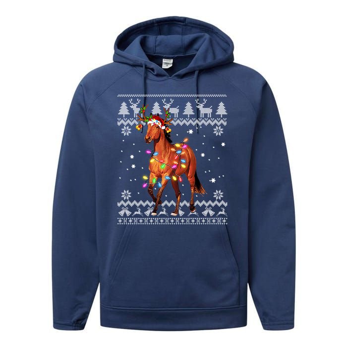 Funny Horse Christmas Gift For Lovers Performance Fleece Hoodie