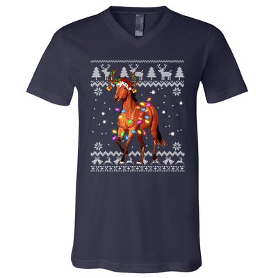 Funny Horse Christmas Gift For Lovers V-Neck T-Shirt