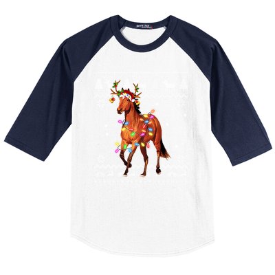 Funny Horse Christmas Gift For Lovers Baseball Sleeve Shirt