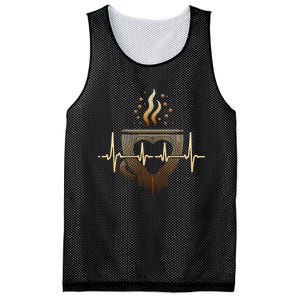 Funny Heartbeat Coffee Coffee Cup Frequency Mesh Reversible Basketball Jersey Tank