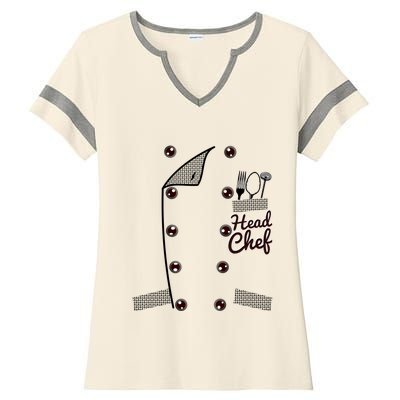 Funny Head Chef Gift Ladies Halftime Notch Neck Tee