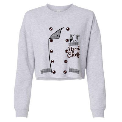 Funny Head Chef Gift Cropped Pullover Crew