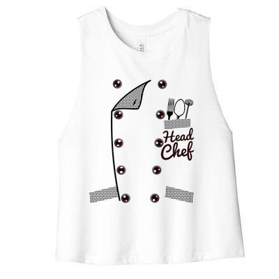 Funny Head Chef Gift Women's Racerback Cropped Tank