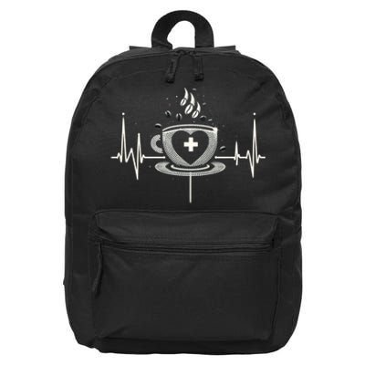 Funny Heartbeat Coffee Coffee Cup Frequency 16 in Basic Backpack