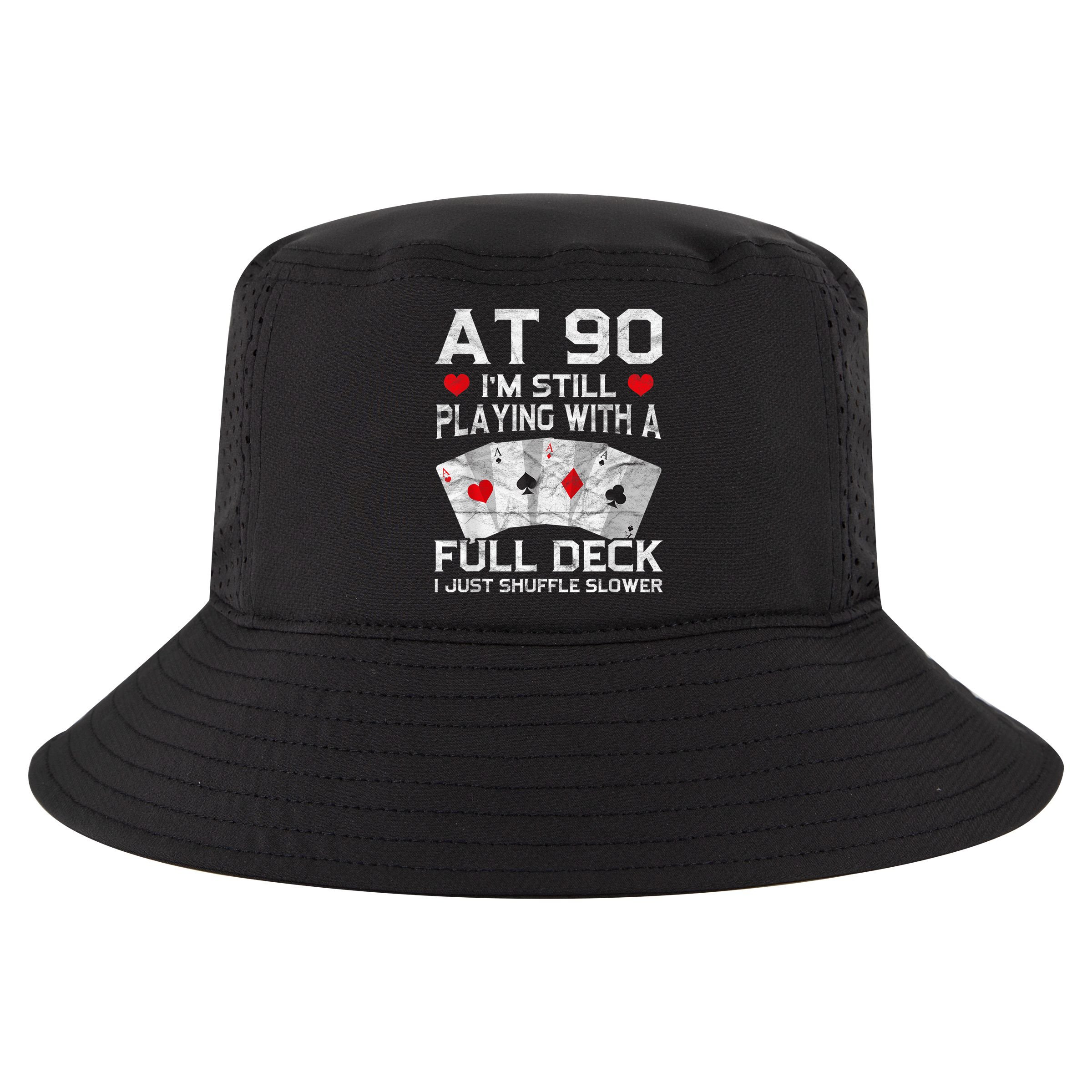 Full House Card Hand 90th Birthday 90 Year Old Cards Gift Cool Comfort Performance Bucket Hat