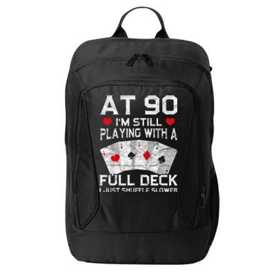 Full House Card Hand 90th Birthday 90 Year Old Cards Gift City Backpack