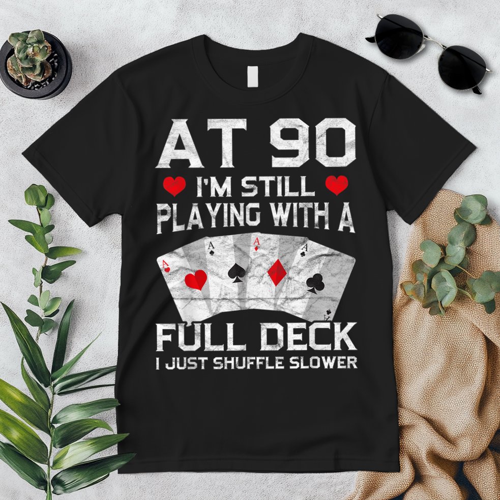 Full House Card Hand 90th Birthday 90 Year Old Cards Gift Premium T-Shirt