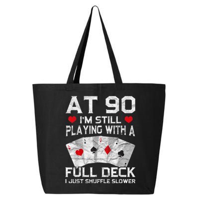 Full House Card Hand 90th Birthday 90 Year Old Cards Gift 25L Jumbo Tote