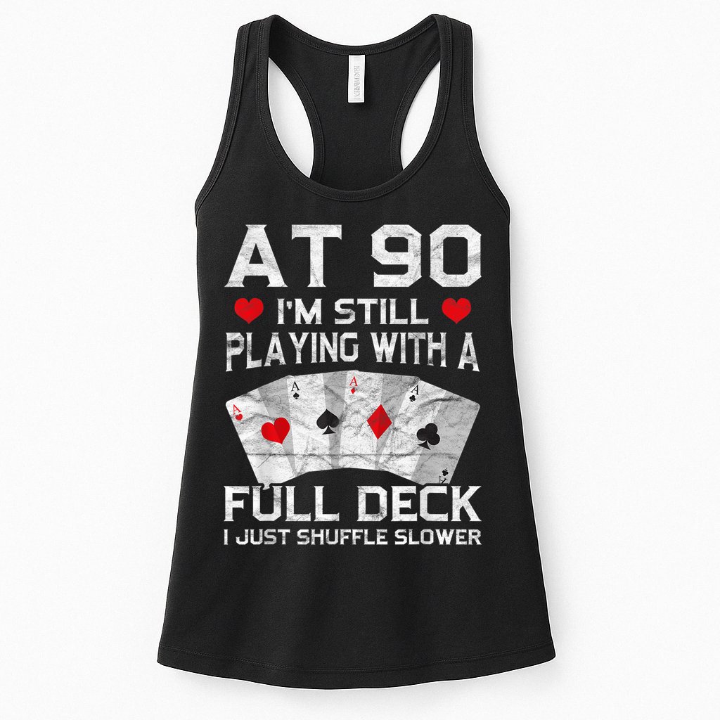 Full House Card Hand 90th Birthday 90 Year Old Cards Gift Womens Tank Top