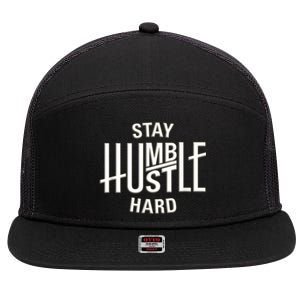 Funny Hustle Design For Men And Women Cool Humble Family 7 Panel Mesh Trucker Snapback Hat