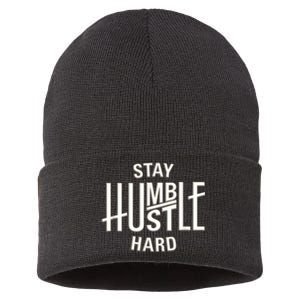 Funny Hustle Design For Men And Women Cool Humble Family Sustainable Knit Beanie