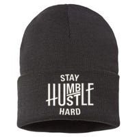 Funny Hustle Design For Men And Women Cool Humble Family Sustainable Knit Beanie