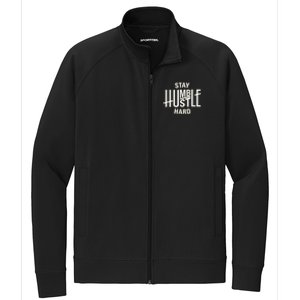 Funny Hustle Design For Men And Women Cool Humble Family Stretch Full-Zip Cadet Jacket