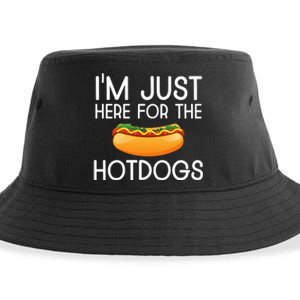 Funny Hot Dog Lover Hotdog Im Just Here For The Hot Dogs Sustainable Bucket Hat