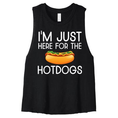 Funny Hot Dog Lover Hotdog Im Just Here For The Hot Dogs Women's Racerback Cropped Tank