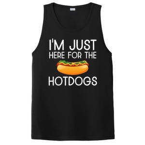 Funny Hot Dog Lover Hotdog Im Just Here For The Hot Dogs PosiCharge Competitor Tank