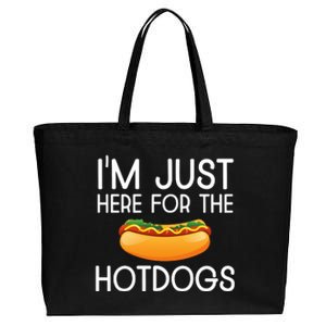 Funny Hot Dog Lover Hotdog Im Just Here For The Hot Dogs Cotton Canvas Jumbo Tote