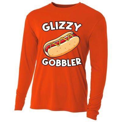 Funny Hot Dog Glizzy Gobbler Number One Glizzy Gladiator Cooling Performance Long Sleeve Crew