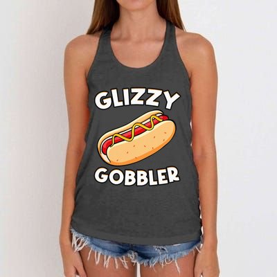 Funny Hot Dog Glizzy Gobbler Number One Glizzy Gladiator Women's Knotted Racerback Tank