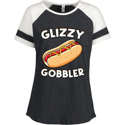 Funny Hot Dog Glizzy Gobbler Number One Glizzy Gladiator Enza Ladies Jersey Colorblock Tee