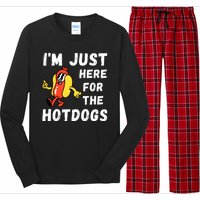 Funny Hot Dog Lover Hotdog Im Just Here For The Hot Dogs Hot Dog Lover Long Sleeve Pajama Set