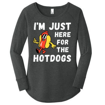 Funny Hot Dog Lover Hotdog Im Just Here For The Hot Dogs Hot Dog Lover Women's Perfect Tri Tunic Long Sleeve Shirt