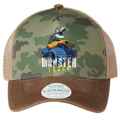 Funny Halloween Dinosaur Skeleton Monster Truck Gift Legacy Tie Dye Trucker Hat